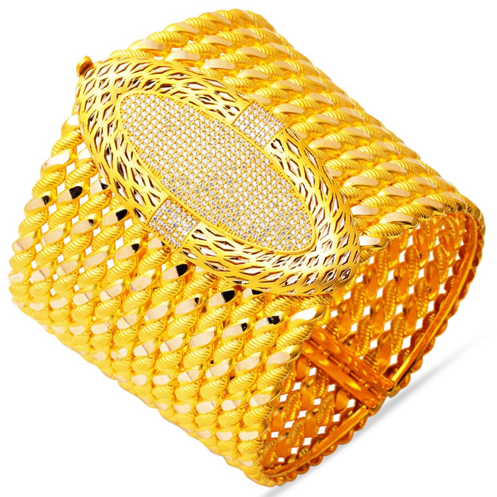 Torsadée Tendance Design Manchette Or Jonc