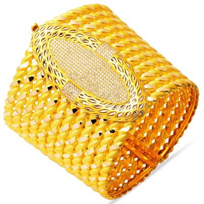 Twistedlı Trend Design Cuff Gold Bracelet