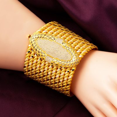 Twistedlı Trend Design Cuff Gold Bracelet - 14K - 61g - EZ Gold