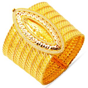 Dallas Model Tughra Cuff Gold Bangle