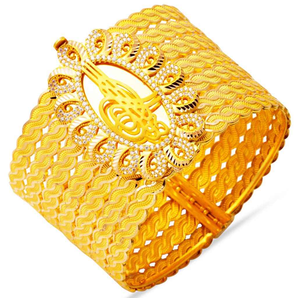 Reyna Tughra Gold Cuff Bangle