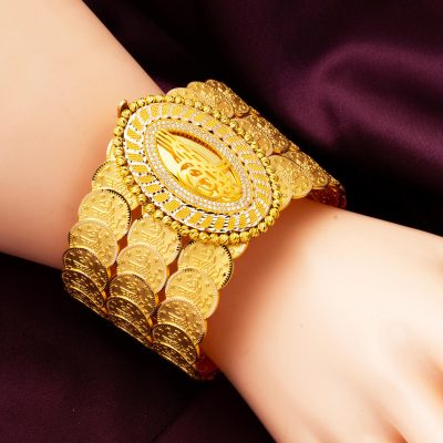 Reşat Baskılı with Monogram Doric Gold Cuff Bracelet - 14K - 45.5g - EZ Gold