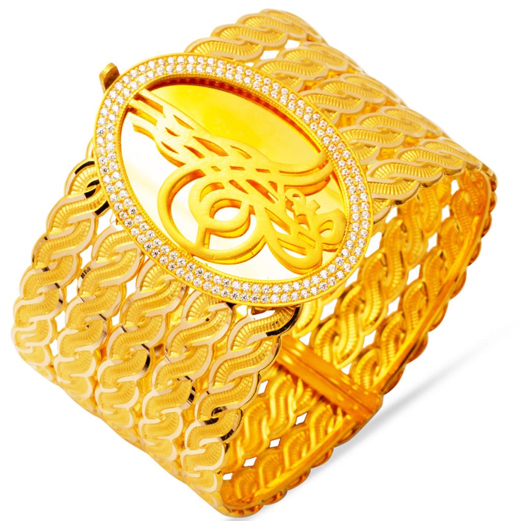 Lierre Torsadée Monogramme Ottoman Kilit Or Jonc