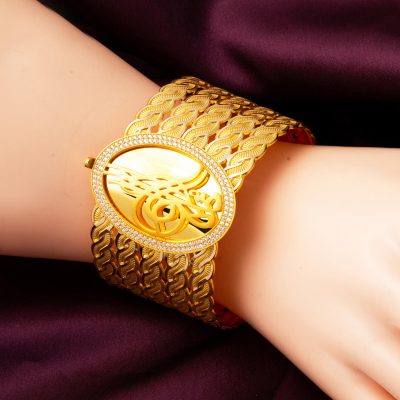 Lierre Torsadée avec Monogramme Kilit Or Bracelet - 14K - 35g - EZ Gold