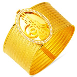 11 Row Woven Classic Tughra Cuff Gold Bangle