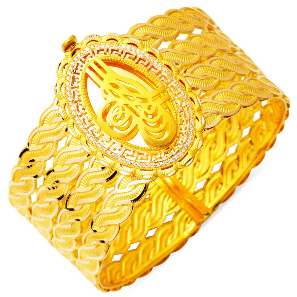 Versage Ivy Tughra Cuff Gold Bangle