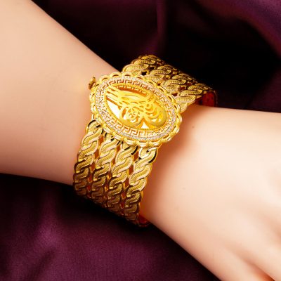 Versage Sarmaşık Tuğralı Kelepçe Altın Bilezik - 14K - 28g - EZ Gold