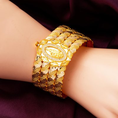 Trend Tuğralı Trabzon Örgüsü Kelepçe Bilezik - 14K - 26.06g - EZ Gold
