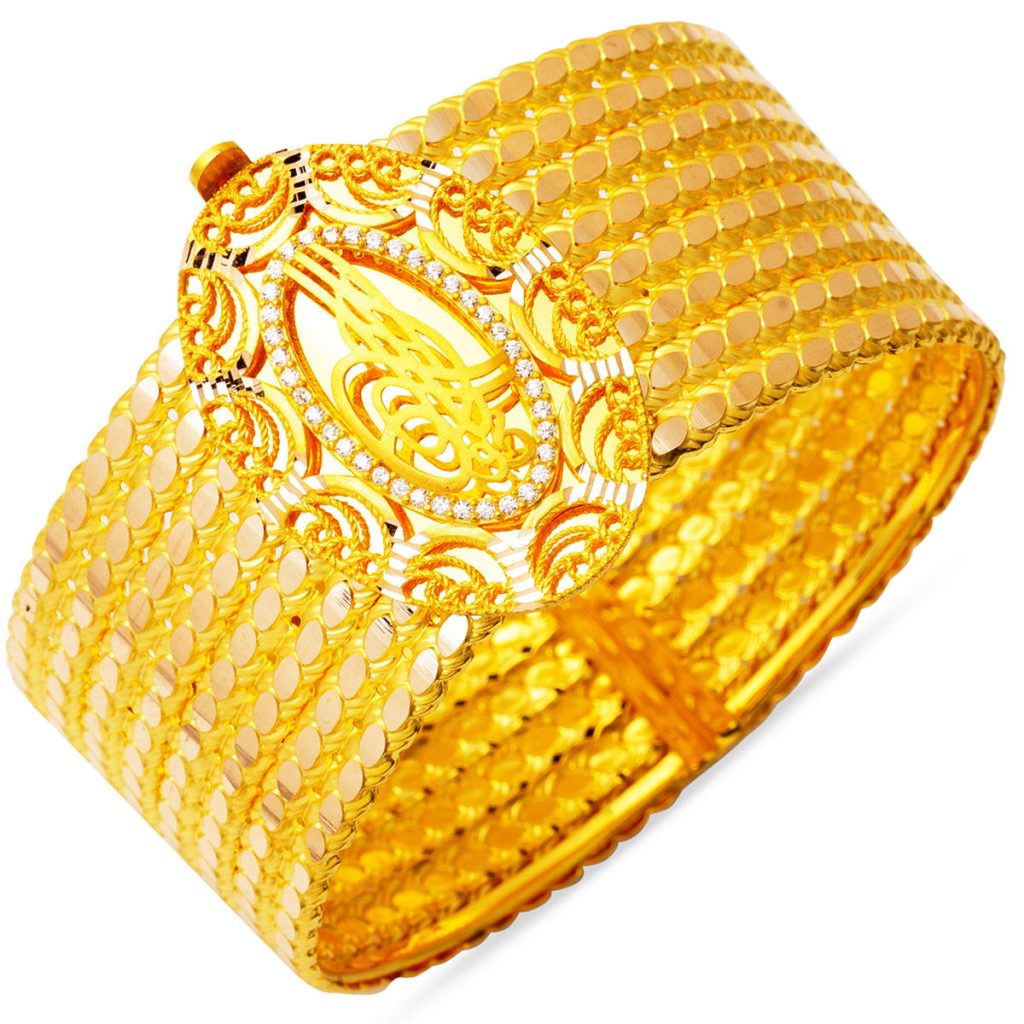 Tughra Erzurum Twisted Kilitli Gold Bangle