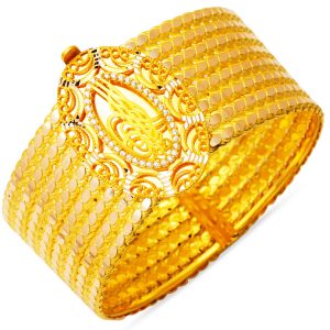 Tughra Erzurum Twisted Kilitli Gold Bangle