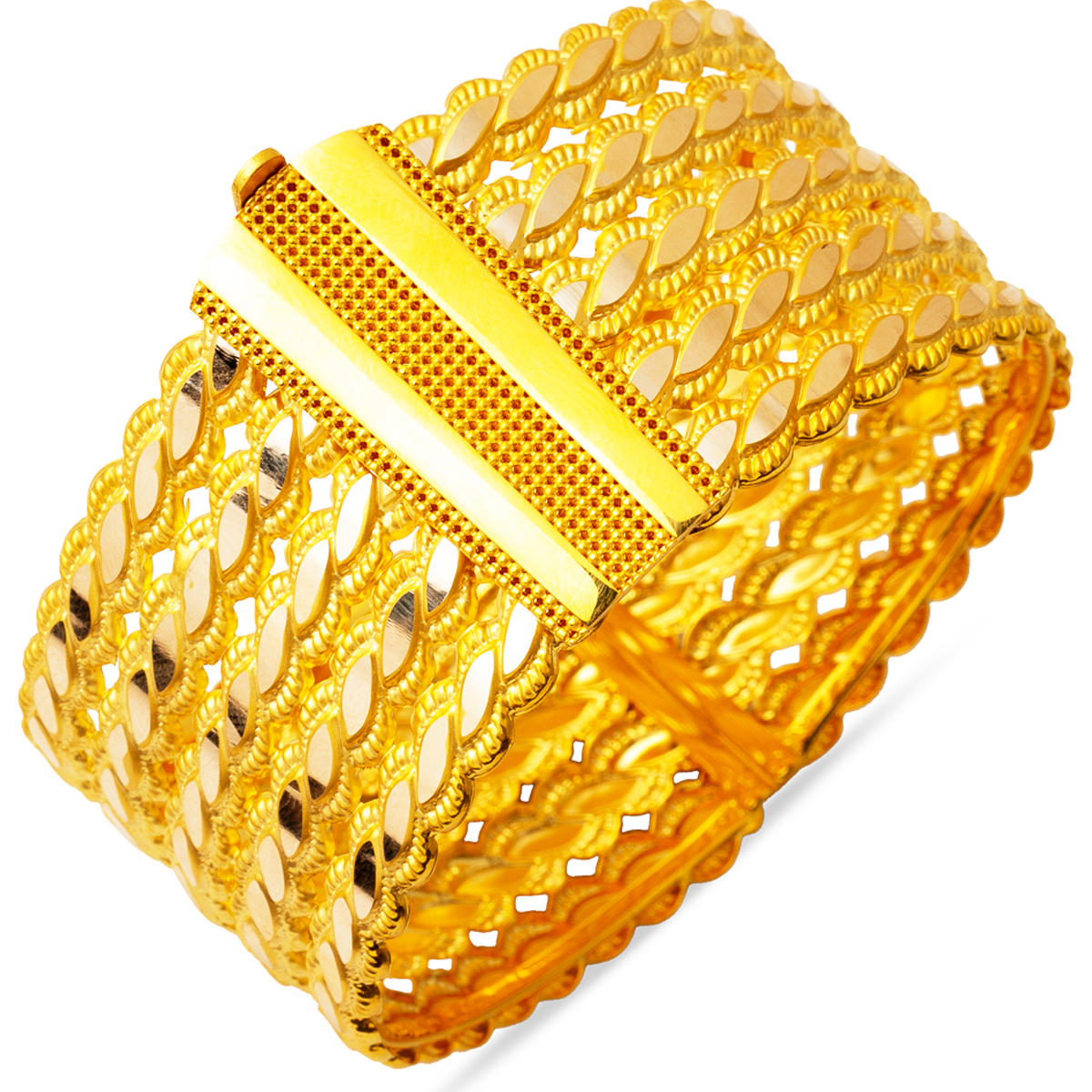 Erzurum Twisted with Clasp Cuff Gold Bangle