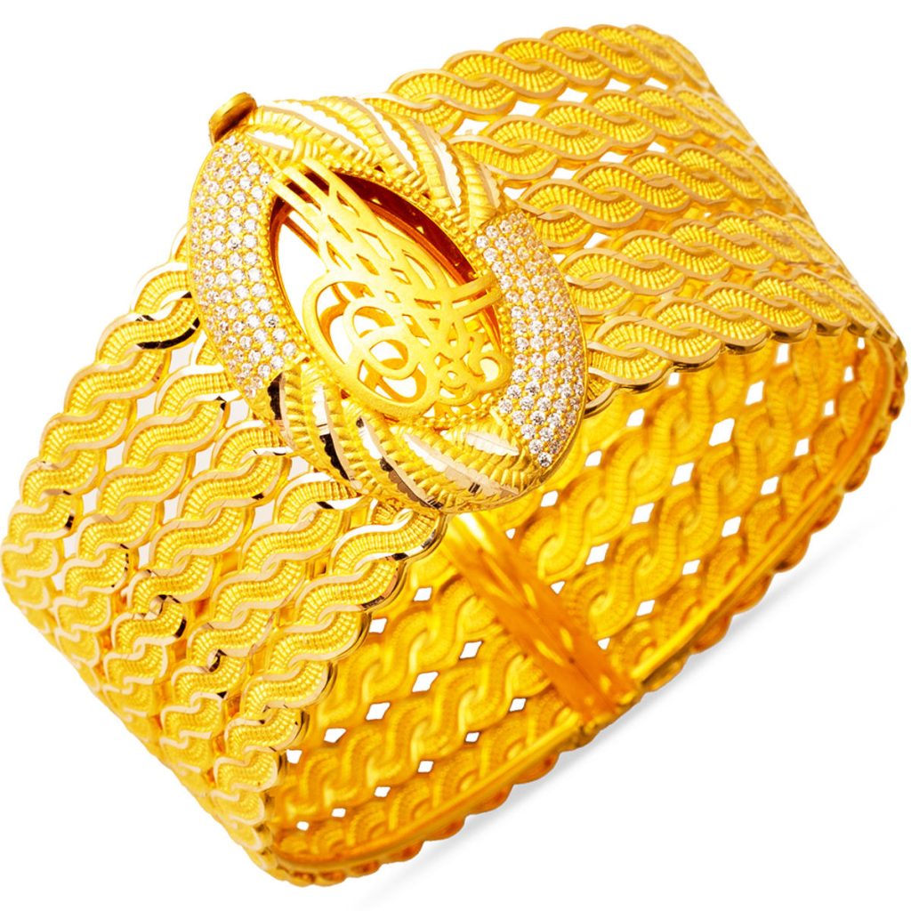 Ivy Tughra Gold Cuff Bangle