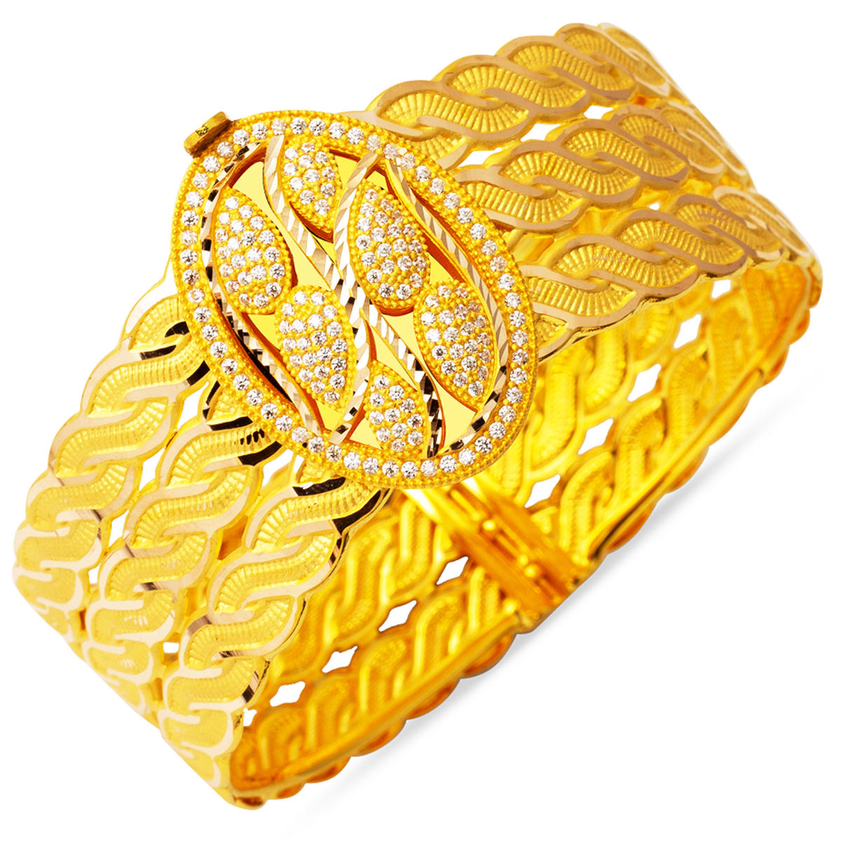 Design Saç Wovensü Gold Cuff Bangle