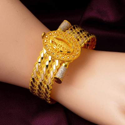 Fiyonk Tuğralı Burmalı Altın Kelepçe Bilezik - 14K - 23g - EZ Gold