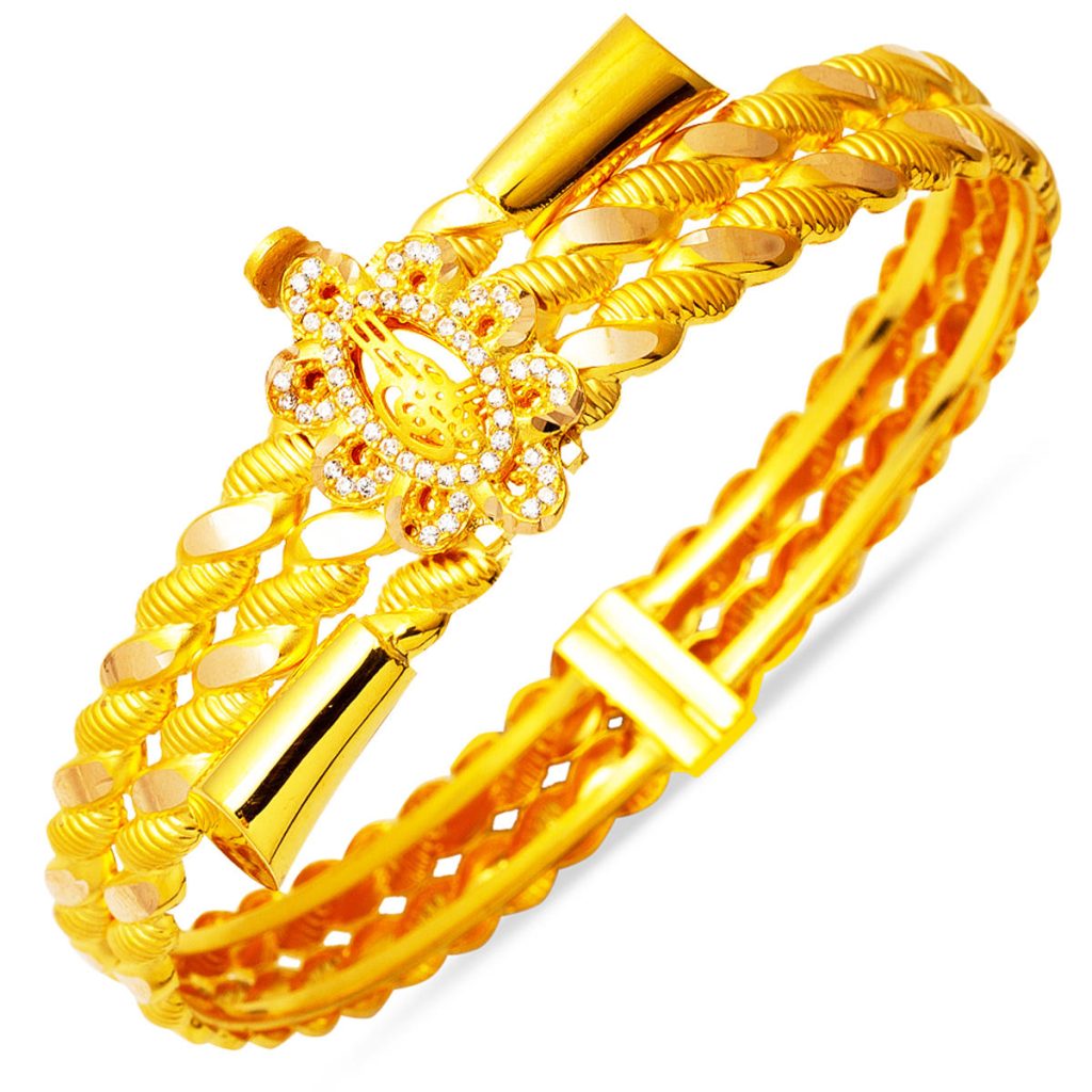 Twistedlı Fiyonk Tughra Gold Cuff Bangle