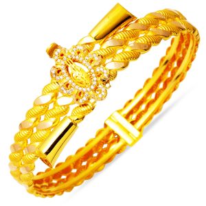 Twistedlı Fiyonk Tughra Gold Cuff Bangle