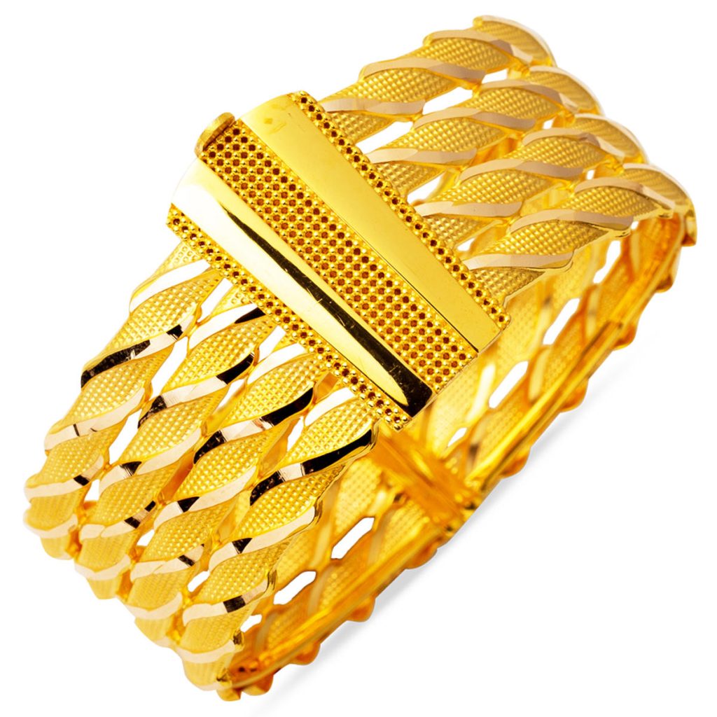Kesik Mevlana Twistedlı Cuff Gold Bangle