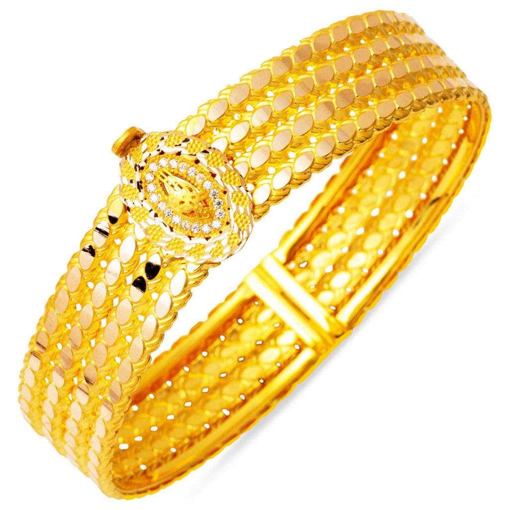 Tughra Erzurum Twisted Gold Cuff Bangle