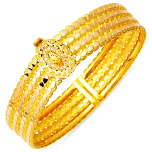Tughra Erzurum Twisted Gold Cuff Bangle