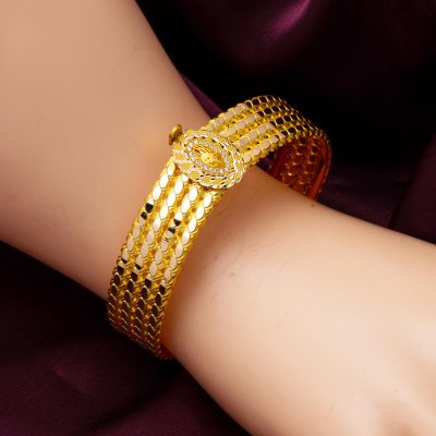 Tuğralı Erzurum Burma Altın Kelepçe Bilezik - 14K - 14.26g - EZ Gold