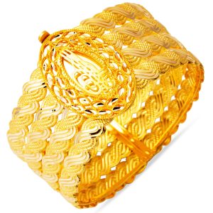 Trabzon Wovensü Kilitli Tughra Gold Bangle