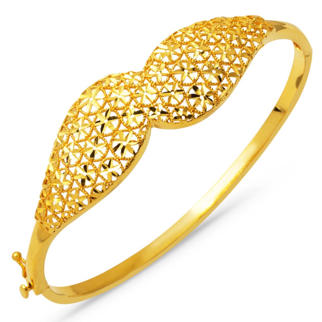 22 Carats Fleur de Vie Kilit Or Jonc