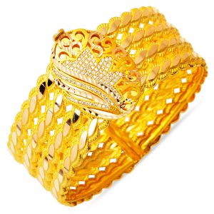 Tree of Life Kilitli Twisted Gold Bangle