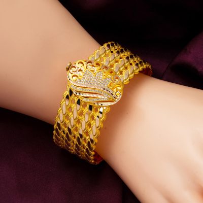 Yaşam Çiçeği Kilitli Burma Altın Bilezik - 14K - 21.97g - EZ Gold
