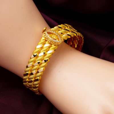 Burma Tuğralı Kilitli Altın Bilezik - 14K - 15.44g - EZ Gold