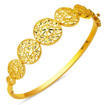 Fleur de Vie 22 Carats Or Manchette Bracelet
