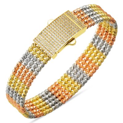 Doric Beaded 14K Gold Cuff Bracelet