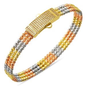 14 Carats Boules Boules Or Manchette Jonc