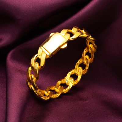 22K Curb Cuff Gold Bracelet - 22K - 27.88g - EZ Gold
