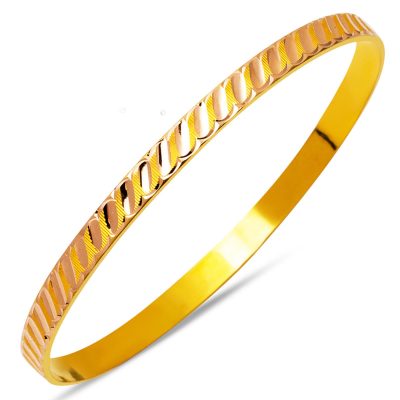 14 Carats Or Torsadé Desenli Cadeau Bracelet