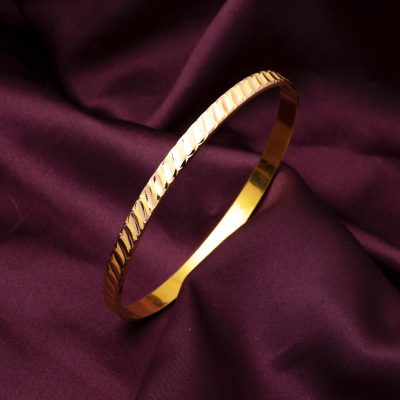 14 Carats Or Torsadé Desenli Cadeau Bracelet - 14K - 4.4g - EZ Gold