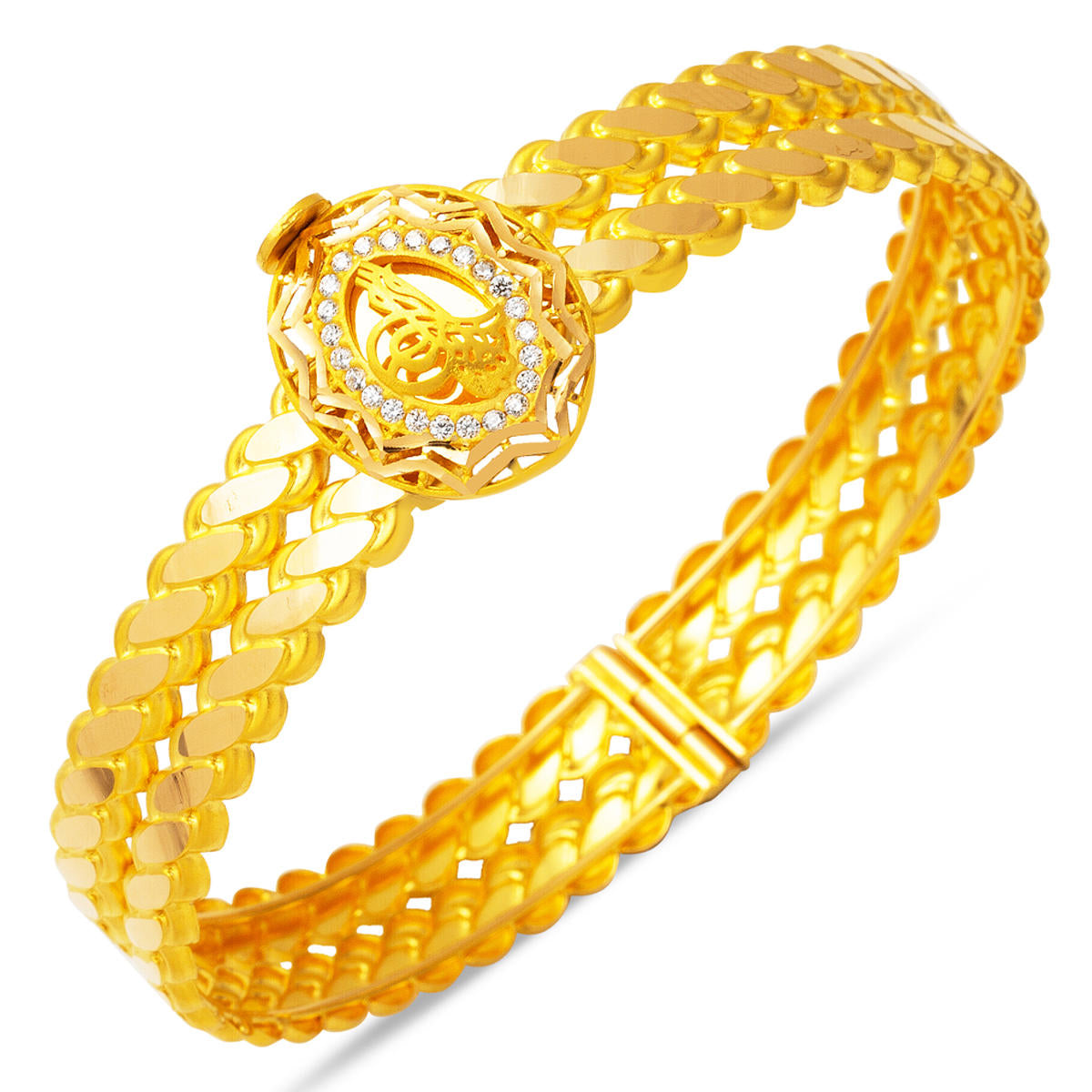 Tughra 22 Karat Gold Twistedlı Cuff Bangle