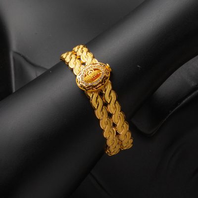 Woven Twistedlı 22K Gold with Monogram Cuff Bracelet - 22K - 25.44g - EZ Gold