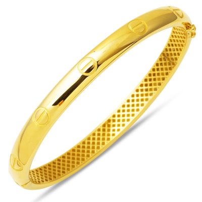 14K Gold Vida Detaylı Cuff Bracelet