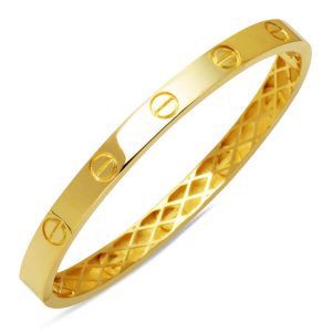 à Vis 14 Carats Or Manchette Jonc