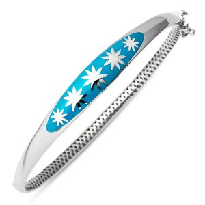 Turkuaz Starı 14 Karat Gold Cuff Bangle