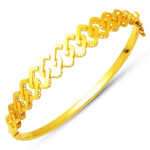 22 Karat Gold Curb Chain Cuff Bangle