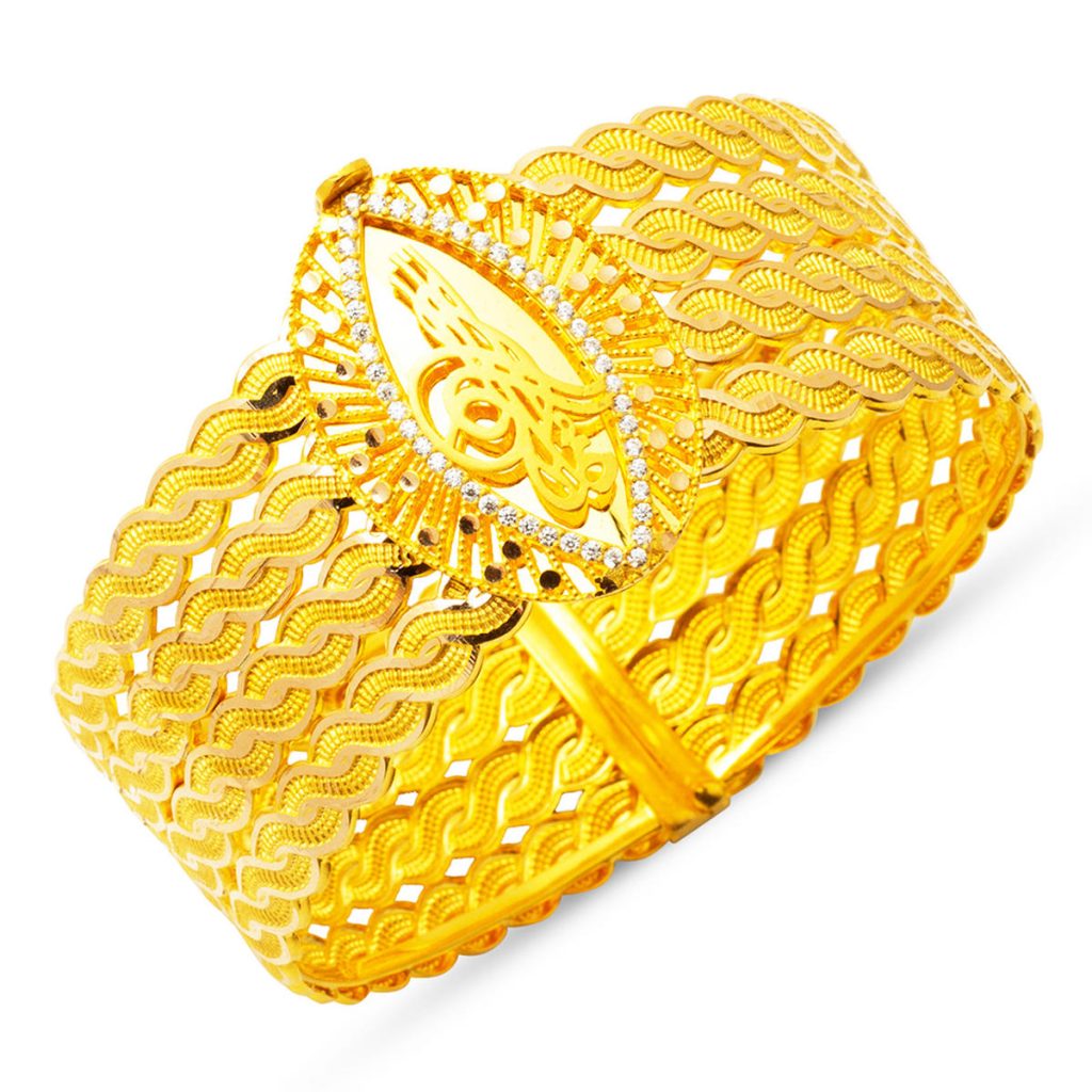 Ottoman Tughra Cuff Gold Bangle