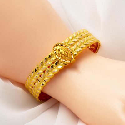 Tuğralı Altın Kelepçe Bilezik - 14K - 14.04g - EZ Gold
