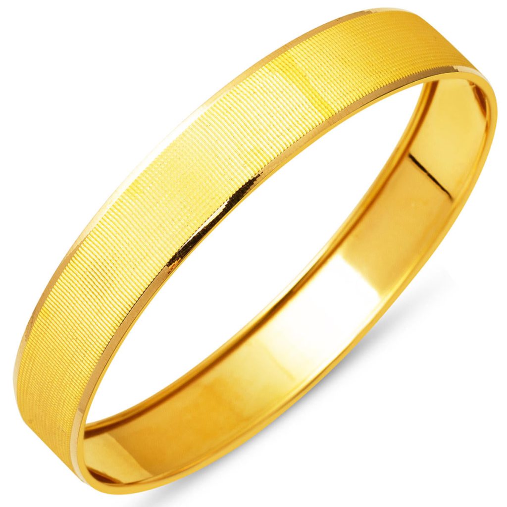 Trendy 14 Karat Gold Woven Bangle