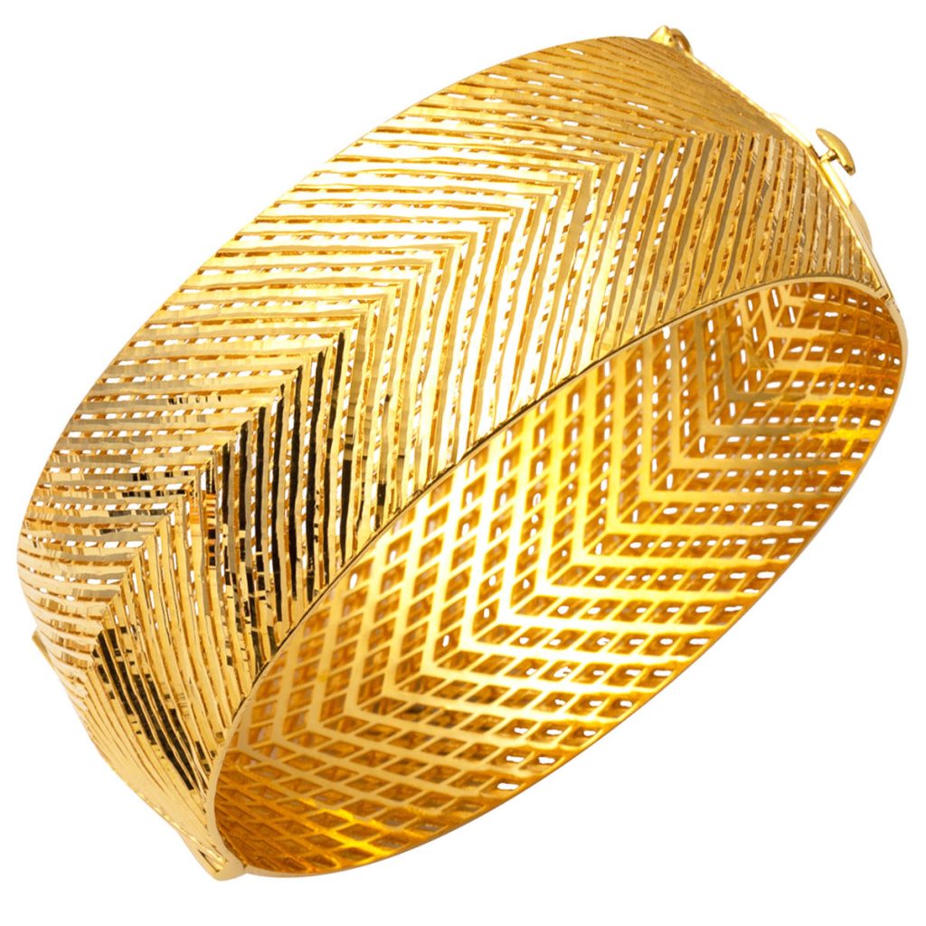 Prizma 14 Karat Gold Cuff Bangle