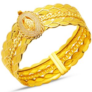 Tughra 14 Karat Gold Cuff Bangle