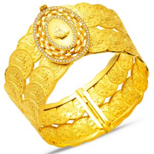 Dizili Resat Tarzı Kollu Tughra Gold Bangle