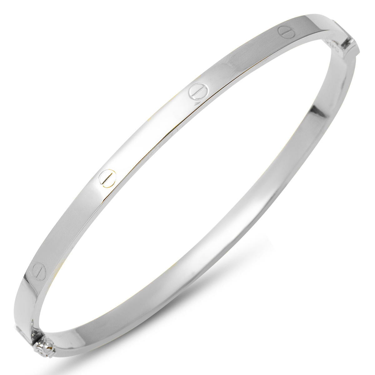 à Vis 14 Carats Blanc Or Manchette Jonc - 4 mm Enli