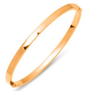 Düz Desensiz 14 Karat Rose Gold Bangle