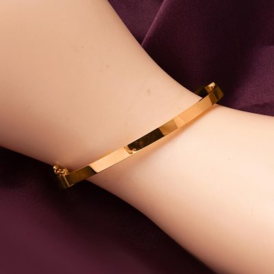 Düz Desensiz 14 Carats Rose Or Bracelet - 14K - 6.09g - EZ Gold
